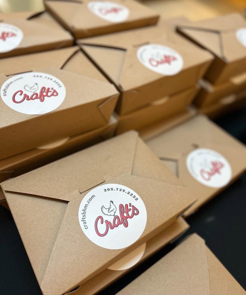Craft's catering order boxes ready for delivery